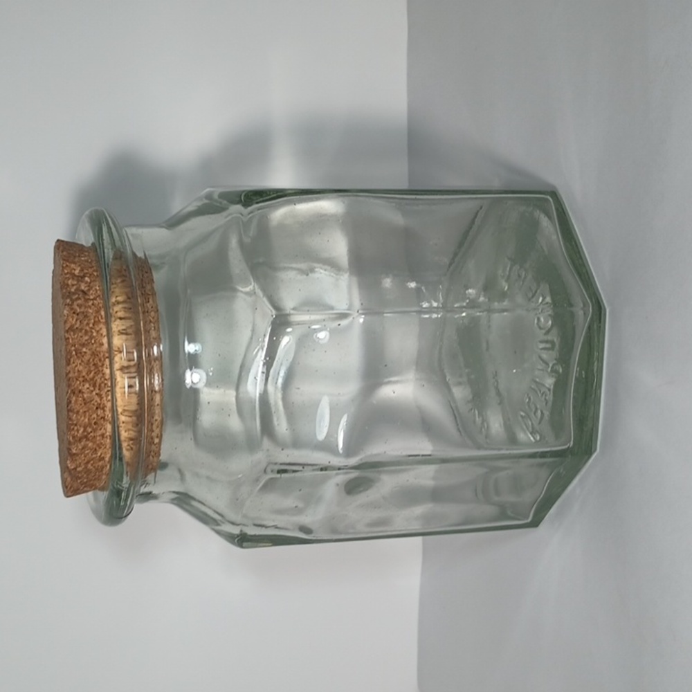 VTG Ben Rickert 6" Octagonal Glass Apothecary Jar w/ Cork